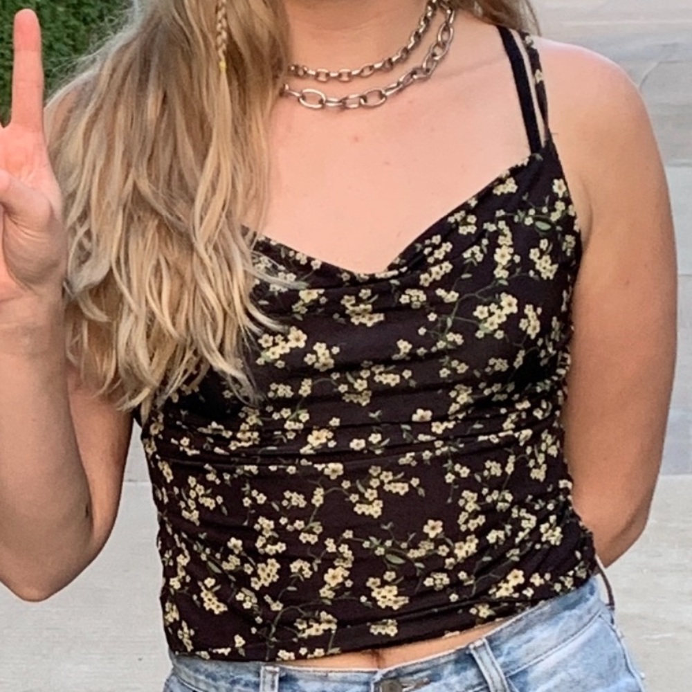Urban outfitters cowl neck floral top!